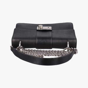 Pre-owned Prada Sound Lock Black SAFFIANO Leather 1BD034 shoulderbag | stylenewstar