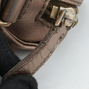 Pre-owned Gucci Heart Bit charm Golden×Brown canvas×leather 269955 handbag | stylenewstar