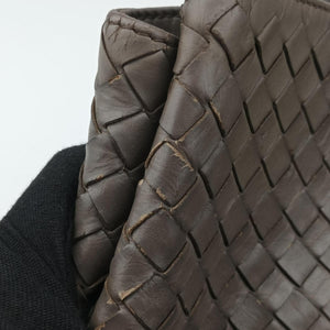 Pre-owned Bottega Veneta Intrecciato Shopper Acatl Brown lambskin handbag | stylenewstar