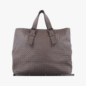 Pre-owned Bottega Veneta Intrecciato Shopper Acatl Brown lambskin handbag | stylenewstar