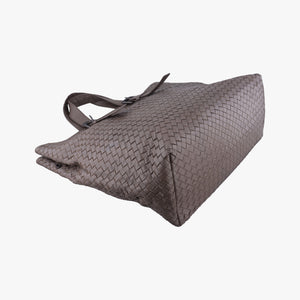 Pre-owned Bottega Veneta Intrecciato Shopper Acatl Brown lambskin handbag | stylenewstar