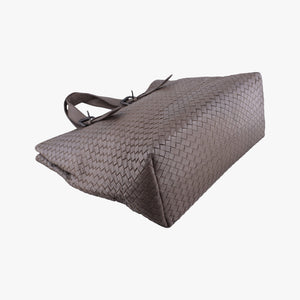 Pre-owned Bottega Veneta Intrecciato Shopper Acatl Brown lambskin handbag | stylenewstar