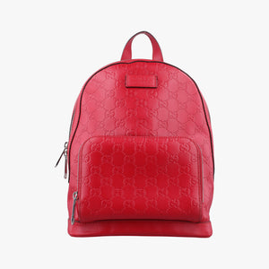 Pre-owned Gucci Guccissima Signature Red Leather 450967 backpack/rucksack | stylenewstar