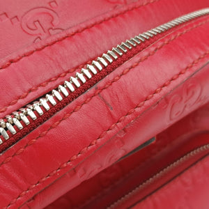 Pre-owned Gucci Guccissima Signature Red Leather 450967 backpack/rucksack | stylenewstar