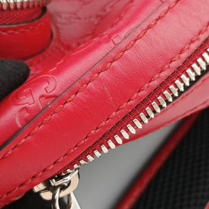 Pre-owned Gucci Guccissima Signature Red Leather 450967 backpack/rucksack | stylenewstar