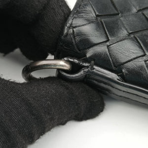 Pre-owned Bottega Veneta Intrecciato Black lambskin shoulderbag | stylenewstar