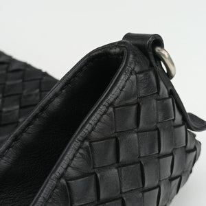 Pre-owned Bottega Veneta Intrecciato Black lambskin shoulderbag | stylenewstar