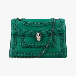 Pre-owned Bvlgari Serpenti Forever Green leather shoulderbag | stylenewstar