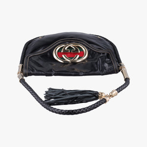 Pre-owned Gucci Dialux Britt Hobo Black Leather 167732 shoulderbag | stylenewstar