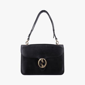 Pre-owned Gucci Interlocking 1973 Flap Black Leather 277522 shoulderbag | stylenewstar