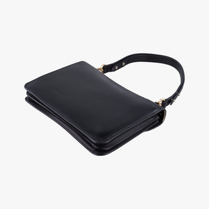 Pre-owned Gucci Interlocking 1973 Flap Black Leather 277522 shoulderbag | stylenewstar