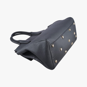 Pre-owned Ferragamo Studio Dark Gray Grained Calfskin shoulderbag | stylenewstar