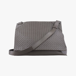 Vintage Bottega Veneta Intrecciato Grey lambskin shoulderbag | stylenewstar