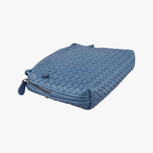 Secondhand Bottega Veneta NODINI Intrecciato Blue lambskin shoulderbag | stylenewstar