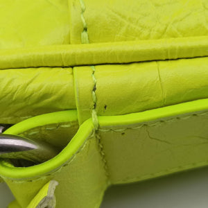 Pre-owned Balenciaga Le Cagole Neon Yellow lambskin shoulderbag | stylenewstar