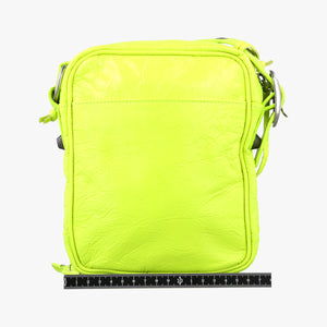 Pre-owned Balenciaga Le Cagole Neon Yellow lambskin shoulderbag | stylenewstar