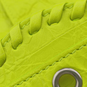 Pre-owned Balenciaga Le Cagole Neon Yellow lambskin shoulderbag | stylenewstar