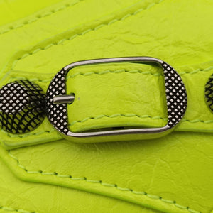 Pre-owned Balenciaga Le Cagole Neon Yellow lambskin shoulderbag | stylenewstar
