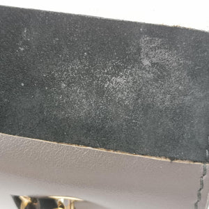 Pre-owned Ferragamo Vara Stripe Black× Gold×Silver Leather shoulderbag | stylenewstar