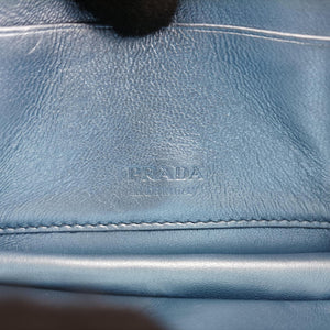Pre-owned Prada Diagramme Blue Leather shoulderbag | stylenewstar