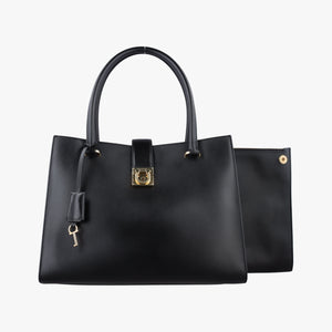 Pre-owned Ferragamo Gancini Juliet Black leather handbag | stylenewstar
