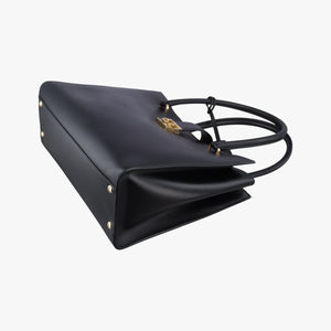 Pre-owned Ferragamo Gancini Juliet Black leather handbag | stylenewstar