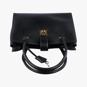 Pre-owned Ferragamo Gancini Juliet Black leather handbag | stylenewstar