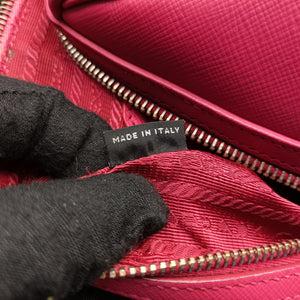 Pre-owned Prada Boston Pink SAFFIANO Leather BN1874 handbag | stylenewstar