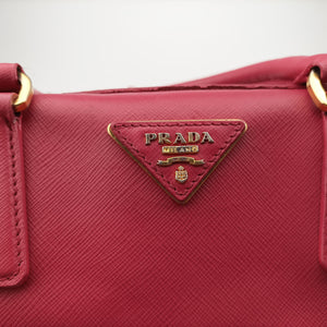 Pre-owned Prada Boston Pink SAFFIANO Leather BN1874 handbag | stylenewstar