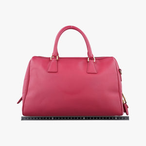 Pre-owned Prada Boston Pink SAFFIANO Leather BN1874 handbag | stylenewstar