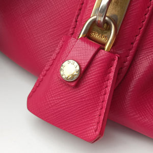 Pre-owned Prada Boston Pink SAFFIANO Leather BN1874 handbag | stylenewstar