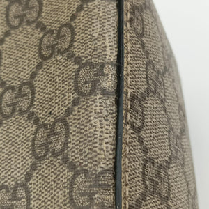 Pre-owned Gucci GG Plus GG Supreme Beige×black PVC coated canvas×Leather 406367 shoulderbag | stylenewstar