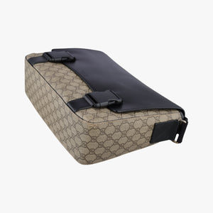 Pre-owned Gucci GG Plus GG Supreme Beige×black PVC coated canvas×Leather 406367 shoulderbag | stylenewstar
