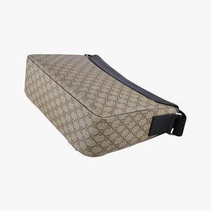 Pre-owned Gucci GG Plus GG Supreme Beige×black PVC coated canvas×Leather 406367 shoulderbag | stylenewstar