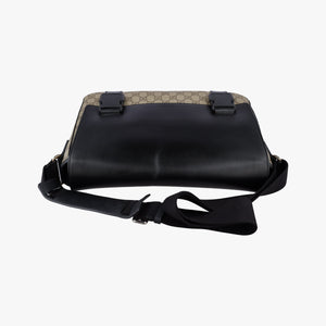 Pre-owned Gucci GG Plus GG Supreme Beige×black PVC coated canvas×Leather 406367 shoulderbag | stylenewstar