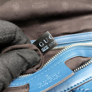 Pre-owned Gucci Icon Bit Blue Leather 228584 shoulderbag | stylenewstar