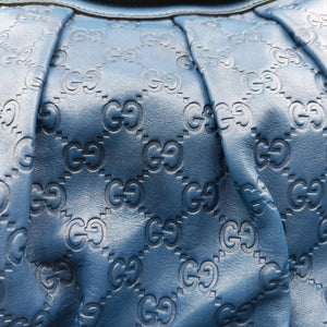 Pre-owned Gucci Icon Bit Blue Leather 228584 shoulderbag | stylenewstar