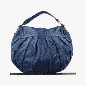 Pre-owned Gucci Icon Bit Blue Leather 228584 shoulderbag | stylenewstar