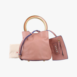 Pre-owned Marni Pannier Pink Leather shoulderbag | stylenewstar