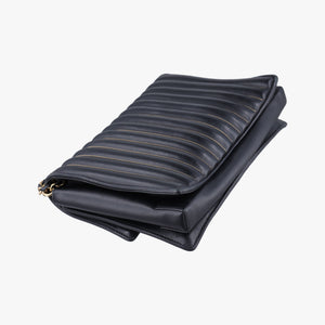 Pre-owned Ferragamo Vara Logo Ribbon Stripe Black Leather shoulderbag | stylenewstar
