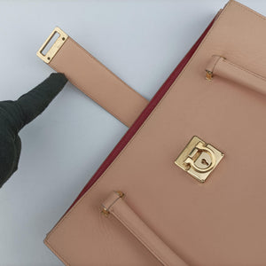 Vintage Ferragamo Gancini Juliet Beige leather handbag | stylenewstar
