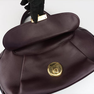 Vintage Ferragamo fiamma Burgundy Leather handbag | stylenewstar