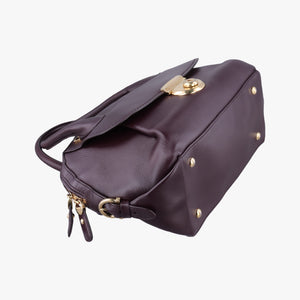 Vintage Ferragamo fiamma Burgundy Leather handbag | stylenewstar
