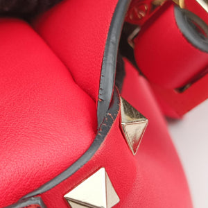 Pre-owned Valentino Rockstud Red Leather backpack/rucksack | stylenewstar