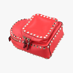 Pre-owned Valentino Rockstud Red Leather backpack/rucksack | stylenewstar