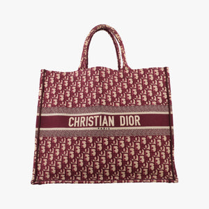 Secondhand Christian Dior Book Tote Red Jacquard handbag | stylenewstar