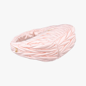 Pre-owned Miu Miu Wander Matelasse hobo Alabaster Pink Satin 5BC125 shoulderbag | stylenewstar