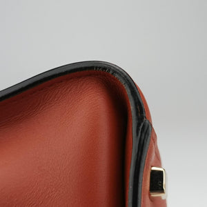 Pre-owned Valextra Iside orange brown Calf Leather shoulderbag | stylenewstar