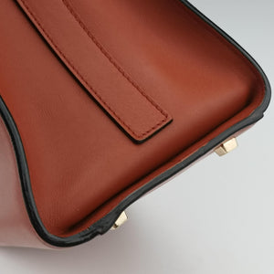 Pre-owned Valextra Iside orange brown Calf Leather shoulderbag | stylenewstar