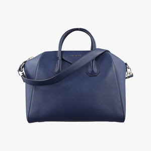 Pre-owned Givenchy Antigona Medium Navy leather shoulderbag | stylenewstar